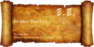 Brebu Berill névjegykártya